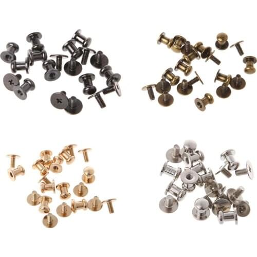 10Pcs Stud Screw Round Head DIY Leather Wallet Bag Pacifier Handmade Craft