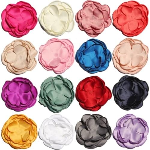 120PCS 8.5cm Newborn Fashion Handmand Burnt Edge Fabric Flowers for Hair Clips Chiffon Hair Flowers for Kids Hair Accessories