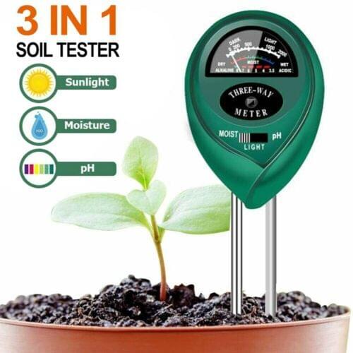 3-in-1 Soil Tester Meter For Garden Lawn Plant Moisture/Light/pH Sensor Tool detector