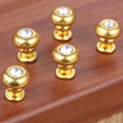 5Pcs Furniture Cupboard Handles With Rhinestone Drawer Pull Knob Cabinet Dresser Handle Antique Box Drawer Door Pull Handle
