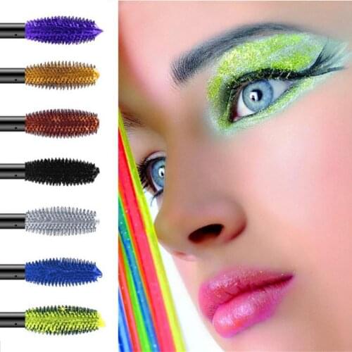Brand New Mascara Waterproof Lasting Quick-drying Thick Curling Colorful Silk Fiber Eyelash Thicken Color Eyes Makeup
