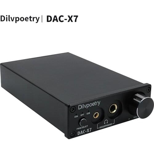 Dilvpoetry-DAC-X7 USB dac for 3.5+6.35 Headphone PC-USB supports 24bit/192kHz decoder CM6642+ESS9018K2M+TPA6120+OPA2134+NE5532