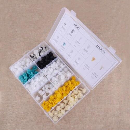 DWCX ABS 210pcs Car Body Bumper Rivet Door Trim Clip Fastener Push Pin Assortment fit for GM Chrysler Ford Jeep Toyota BMW etc