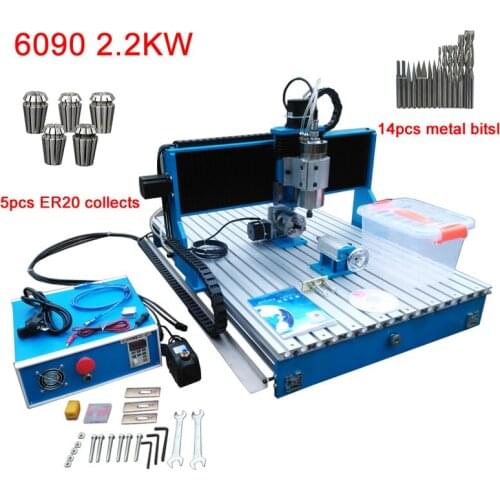 CNC Router 6090 Spindle Power 2200W ER20 Collects CNC Engraving Metal Machine USB 4Axis Linear Guide Rail With Ball Screw