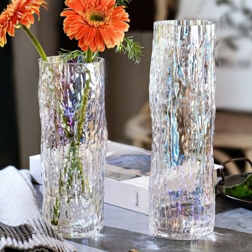 Nordic Style Crystal Vase Irregular Geometry Modern Glass Vase Transparent Light Luxury Vaas Groot Outdoor Decoration EI50VA