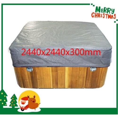 Thremo spa cover cap for keep spa clean warm, size 2440x2440x300 mm (8 ft. x 8 ft. x 12 in.)Hot tub jacket spa gifts in winer