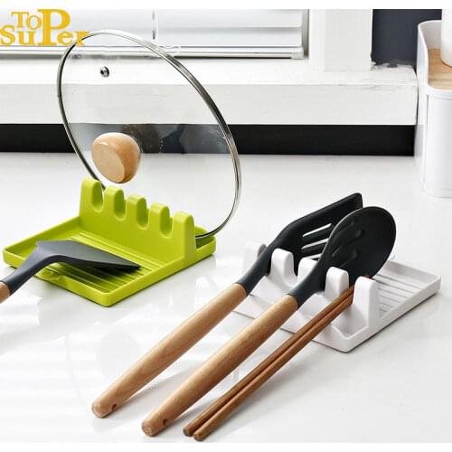 Hot Cooking Utensil Rest Kitchen Organizer and Storage with Drip Pad Kitchen Fork Spoon Holders Non-slip Pad Kitchen Accessories
