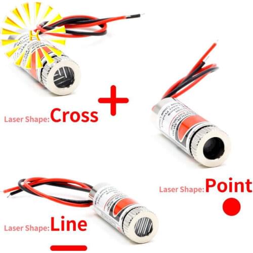 Hot Sale 650nm 5mW Red Point / Line / Cross Laser Module Head Glass Lens Focusable Industrial Class