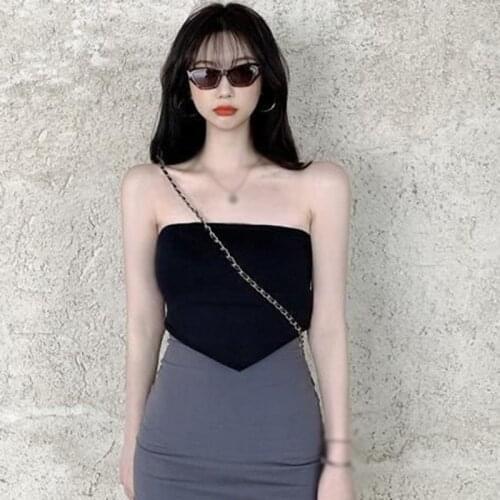 Women Soft Tank Tops Summer Sleeveless Backless Off Shoulder Short Camis Tops Female Solid Color Vest