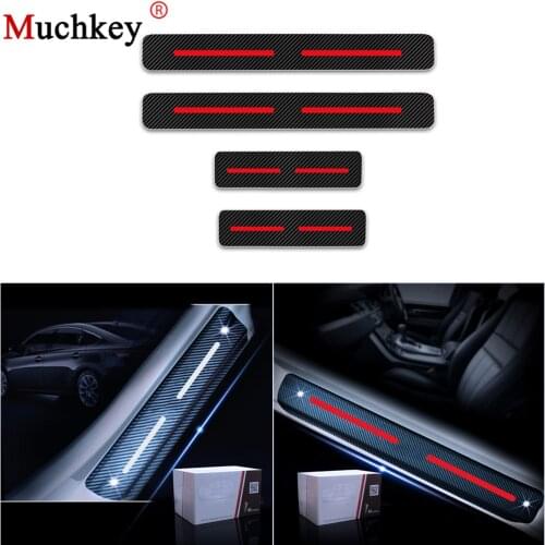 4Pcs For Dodge Caliber 2007 To 2012 Car Door Sill 4D Carbon Fiber Sticker Door Sills Guard Stickers Auto Accessories