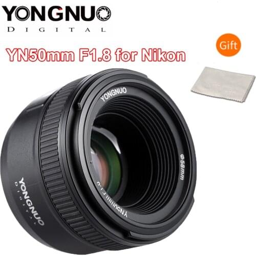 YONGNUO 50MM F1.8 Camera Lens for Nikon D800 D300 D700 D3200 D3300 D5100 D5200 D5300 D7000 Large Aperture AF MF DSLR Camera Lens