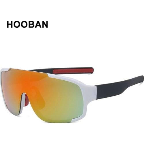 HOOBAN Brand Designer Oversized Sunglasses Men Women Fashion Big Frame Sport Sun Glasses Male Vintage Cycling Eyewear Goggle