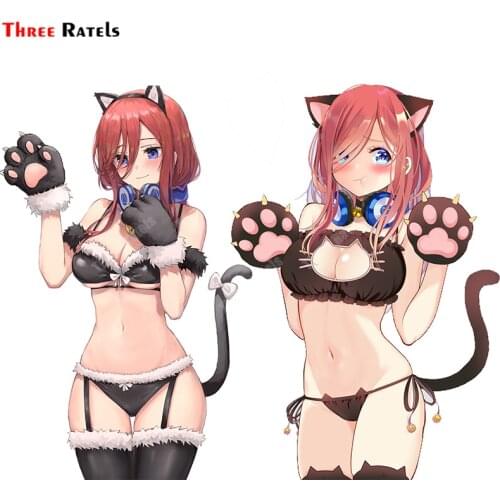 Three Ratels A676 Nakano Miku Go Toubun No Hanayome Personalized Creative Scratch Stickers Auto Accessories Decoration Decals
