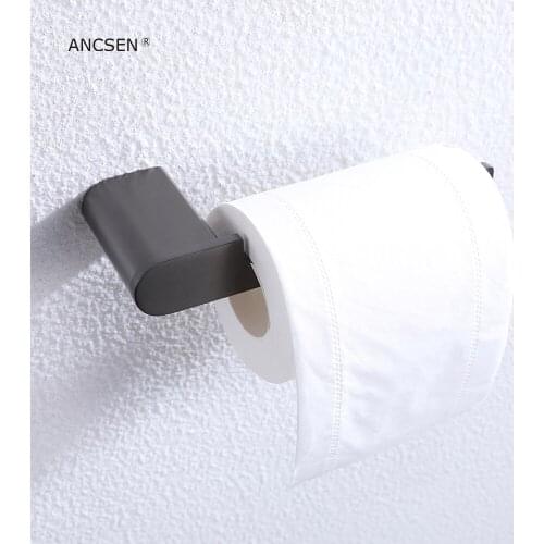 Bathroom Paper Towels Hanging Paper Roll Holder Wall Mount Stainless Steel Gun-Gray Toilet Paper Holder Storage For Bath Kitchen