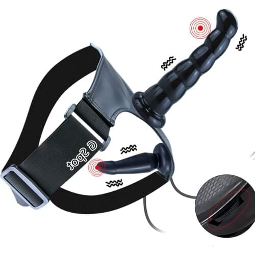 Detachable Vibrator Doul Dildo With Anal Plug Strapon Adult Sex Toys For Women Ultra Elastic Strap On Lesbian Couples