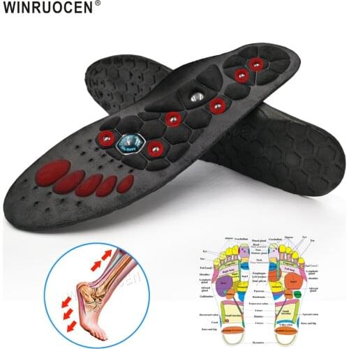 Premium Orthopedic Magnetic Therapy Insoles Slimming Weight Loss Arch Support Shoes Pads for Men Women Massage Foot Care Sole