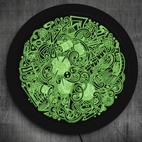 Sewing Element LED Hanging Acrylic Wall Light Tailor Shop Opening Business Sign Quilting Club Yarn Ball Lighting Decor Neon Sign