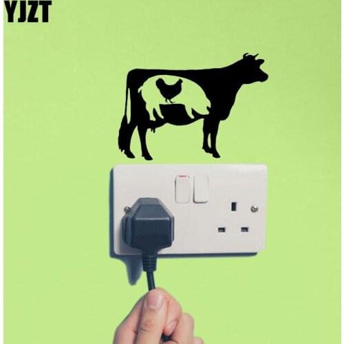 YJZT Farm Animals Lovely Cartoon Wall Decal Vinyl Switch Stickers Funny Decoration 17SS0088
