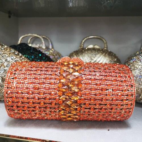 Women Red Purple Gold Crystal Diamond Evening Bags Clutch Bag For Wedding Party Cocktail Rhinestone Handbags Purse Clutches Bags