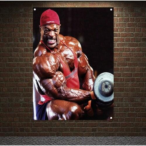 Gym Wallpaper Workout Inspirational Banners Wall Stickers Man Muscular Body Poster Flags Hanging Painting For Room Bedroom Decor