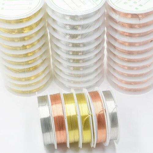 0.2-1mm Silver/gold/rose Copper Wire Craft Beading Wire DIY for Jewelry Making Finding Accessories Bracelet&Necklace Wholesale