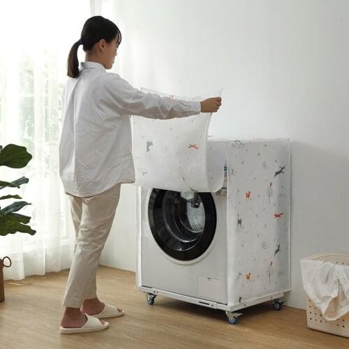 1PC Waterproof Floral Printing Dust Proof Washing Machine Cover Plastic Organization Accessories