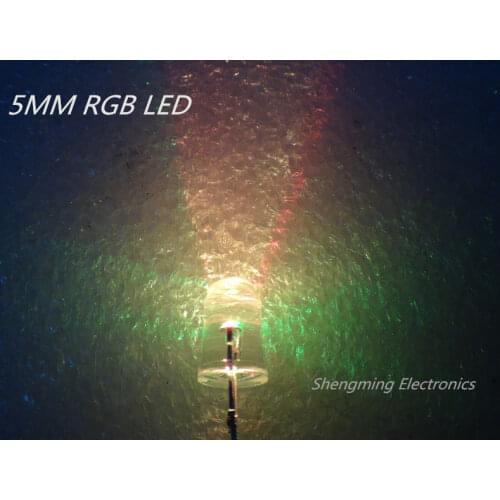 1000pcs 5mm RGB 2-pin Fast Flash Round LED Lamps Rainbow Blink water clear