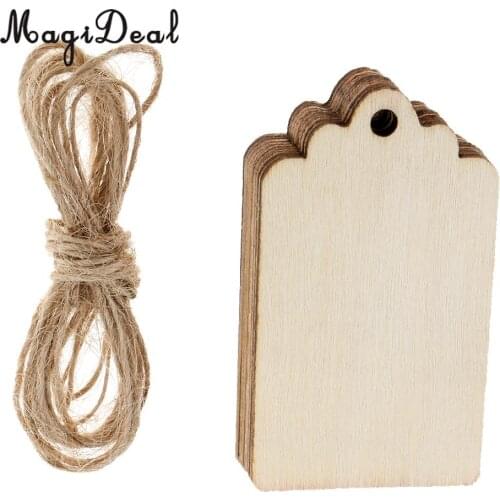 20pcs Unfinished Wood Tags Wooden Gift Tags for Wedding Party Decoration