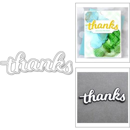 2020 New English Words Thanks and Silhouette Metal Cutting Dies For Cut Paper Craft Making Greeting Card Scrapbooking NO Stamps