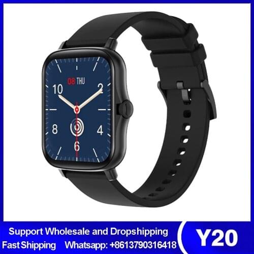 2021 Y20 Smart Watch 1.7 Inch Men Women IP68 Custom Dial Heart Rate Fitness Tracker GTS 2 Full Touch Sport Smartwatch PK P8 Plus