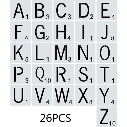 26pcs/set Alphabet Letters Stencils Drawing Template DIY Painting Scrapbooking Y51A
