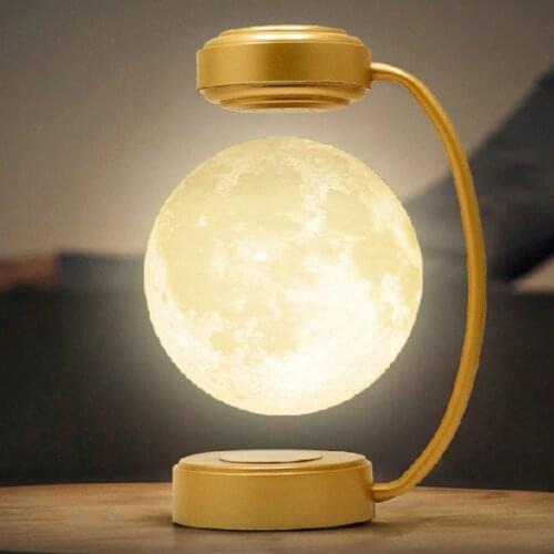 3D Magnetic Levitating Moon LED Night Light Rotating Wireless Moon Ball Floating Lamp For School Office Supply Home Decoration