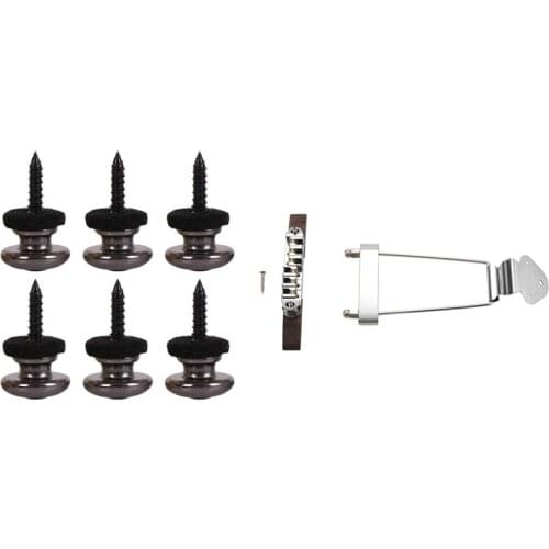 6 String Jazz Guitar Rosewood Bridge with 6 PCS Mushrooms Head Guitar Strap Buttons Strap Locks
