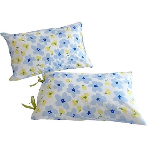 74x48cm 100% cotton blue floral printed pillowcase bed sleep pillow cover single pillow case