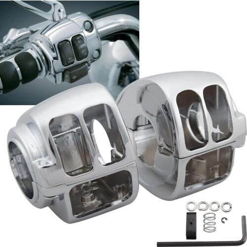 Motorcycle Handlebar Control Accessories For Harley VRSC XL XR Dyna Softail Touring FLHRC FLHR Chrome Switch Housings Cover Kit