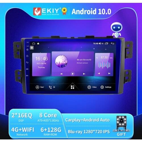 EKIY 6+128G Autoradio Android 10 For KIA Borrego 2008-2016 Car Radio Blu-ray IPS/QLED Multimedia Player GPS Navi Wifi BT no 2din