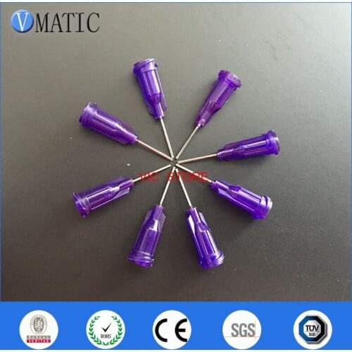 Free Shipping 100Pcs 21G 1/2 Inch Plastic Industrial Blunt Needles With Purple Color
