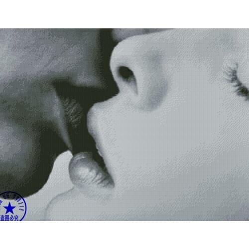 Free delivery Top Quality popular counted cross stitch kit kiss kissing valentine gift mouth