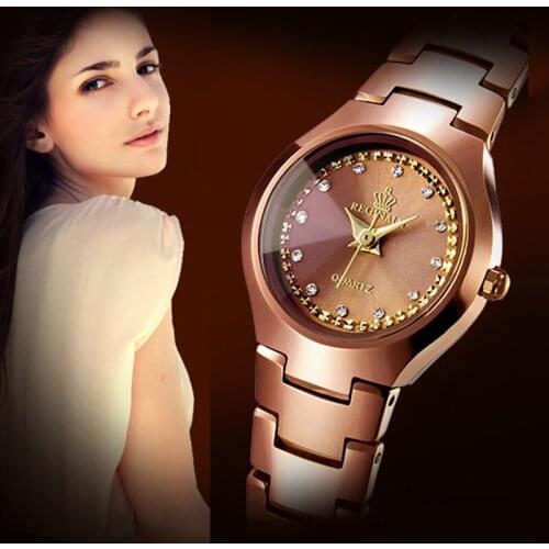REGINALD Top Brand Watch Luxury Rose Gold Tungsten Steel Womens Watches Fashion Quartz Wristwatches Ladies Reloj Mujer 2021