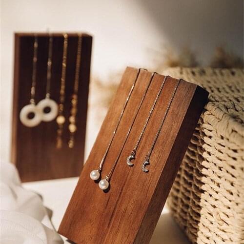 Black Walnut Wood Jewelry Rack Oragizer Earring Hanging Wooden Block Ear Nail Display Bracelet Necklace Display Jewelry Tray