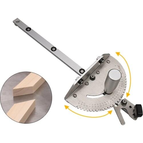 Woodworking Angle Miter Gauge Tenon Fence Saw Table 450mm Mortise Tenon/T Track Push Ruler Guide Router and Chute Stopper
