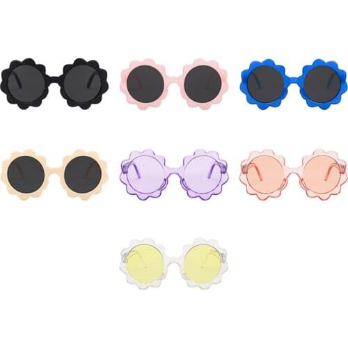 Pudcoco Kids Beach Sunglasses Stylish Round Flower Shape UV400 Protection Sunglasses For Boys Girls
