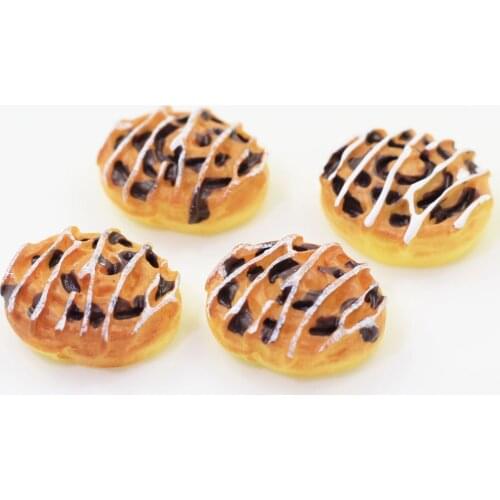 100/50pcs Kawaii Cream Bread Resin Miniature Food Art Supply Flatback Cabochon DIY Decorative Craft Scrapbooking,20mm