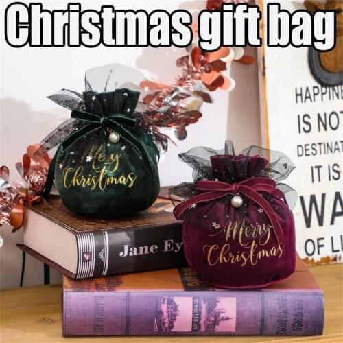 2PC Christmas Gift Candy Storage Bag Decoration Items Children Merry Christmas Decorations for Home New Year 2021 Present #915