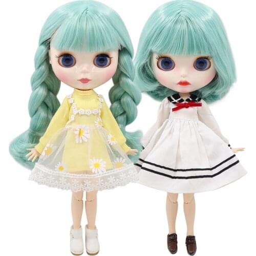 ICY DBS Blyth doll 1/6 bjd white skin joint body mint hair nude doll 30cm toy girl gift BL4006 anime doll girls gift