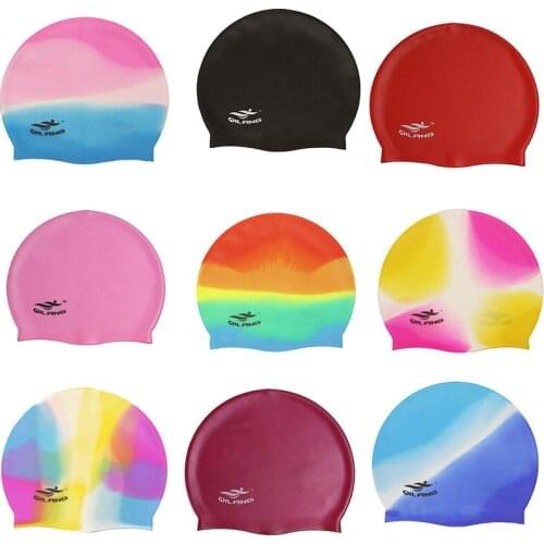 Hot Multi-Color Adult Silicone Swimming Cap Particles Anti-Static Hair Protect Hair Sports Swim Pool Stretchable Hats