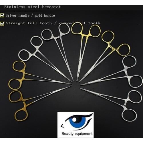 Medical hemostats Stainless steel surgical instruments Straight elbow vascular clamp Fine microvascular hemostatic forceps