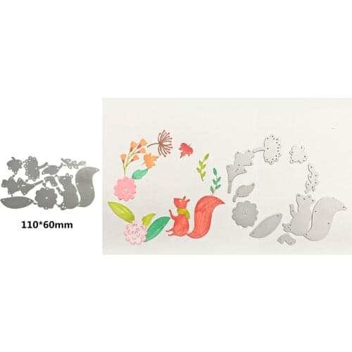 Squirrel Flower Leaves Decoration Metal Cutting Dies Scrapbooking Album Paper DIY Cards Crafts Embossing Cut Dies 2019