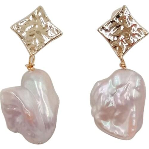 Fashion real PEARL EARRING,100% nature freshwater pearl earring ,AAA big baroque pearl 13x18 mm,925 silver hook