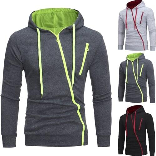 Mens Hoodie Casual Pokect Zipper Coat 2021 Autumn Winter Sweatershirt New Fashion Slim-fit Hooded Cardigan Sweater Tops